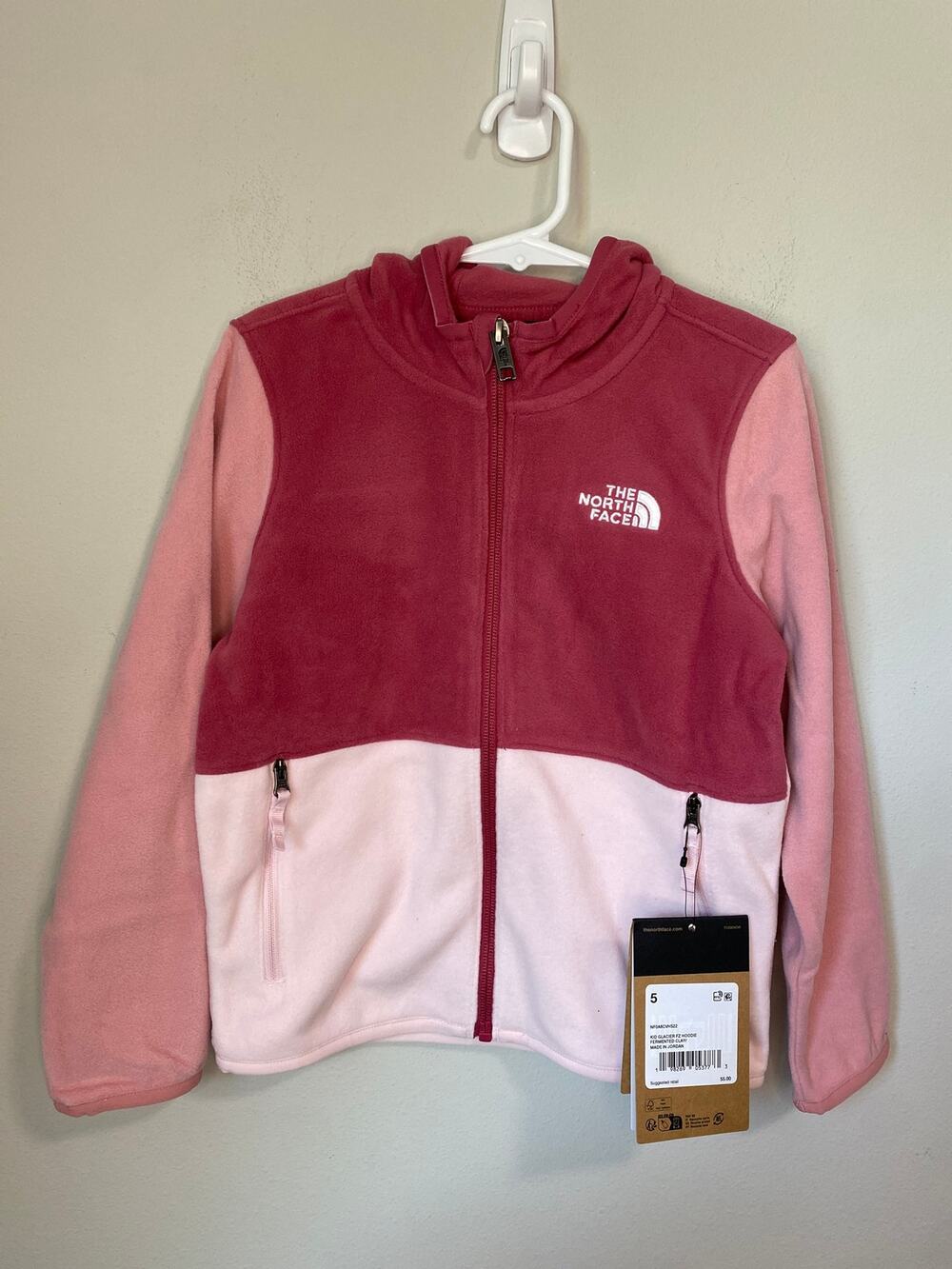 New The North Face Kids Glacier Full-Zip Fleece Hoodie Size 5